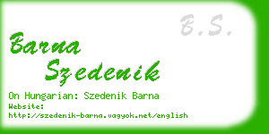 barna szedenik business card